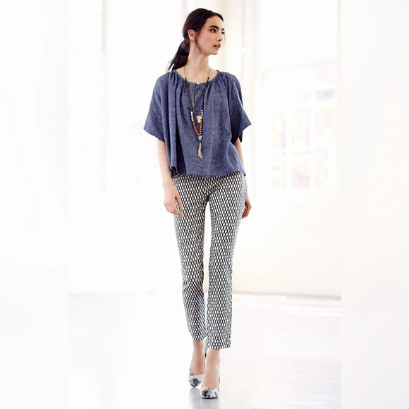 CARTONNIER by ANTHROPOLOGIE Crosshatched Charlie Trousers - Picture 2 of 7